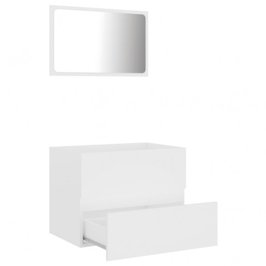 Vonios kambario baldų komplektas, 2 dalių, baltos spalvos, MDP