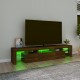 Televizoriaus spintelė su LED, ruda ąžuolo, 200x36,5x40cm