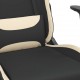 Masažinė žaidimų kėdė su pakoja, juoda ir kreminė, audinys