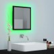 Vonios kambario LED veidrodis, juodas, 40x8,5x37cm, akrilas