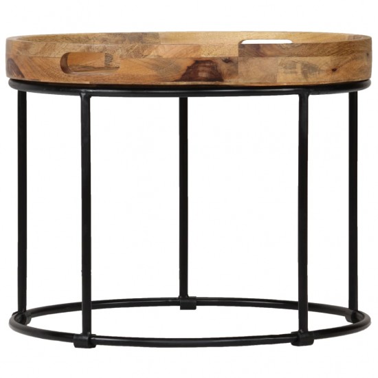 Kavos staliukas, 50x40cm, mango medienos masyvas ir plienas