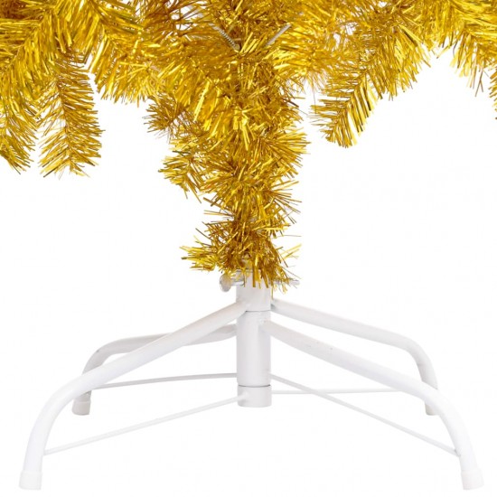 Dirbtinė Kalėdų eglutė su LED/žaisliukais, auksinė, 180cm, PET