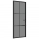 Vidaus durys, juodos, 83x201,5cm, ESG stiklas ir aliuminis