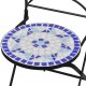 Bistro baldų komplektas, 3d., mėlynas ir baltas, keramikinės plytelės