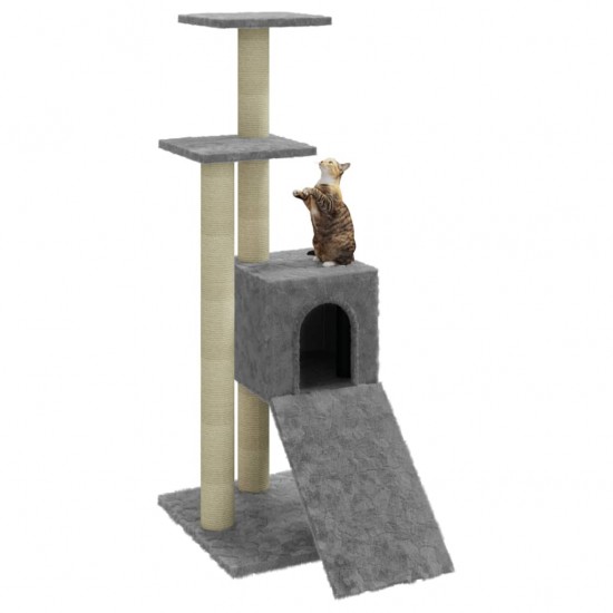 Draskyklė katėms su stovais iš sizalio, šviesiai pilka, 92cm