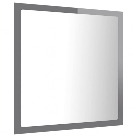 Vonios LED veidrodis, pilkas, 40x8,5x37cm, akrilas, blizgus