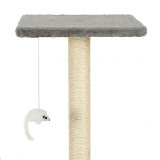 Draskyklė katėms su stovu iš sizalio, 95cm, pilka