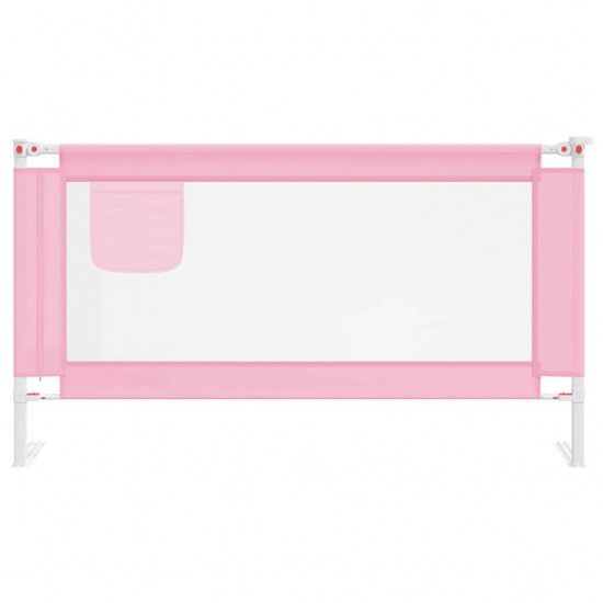 Apsauginis turėklas vaiko lovai, rožinis, 150x25cm, audinys
