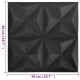 3D sienų plokštės, 24vnt., origami juodos, 50x50cm, 6m²
