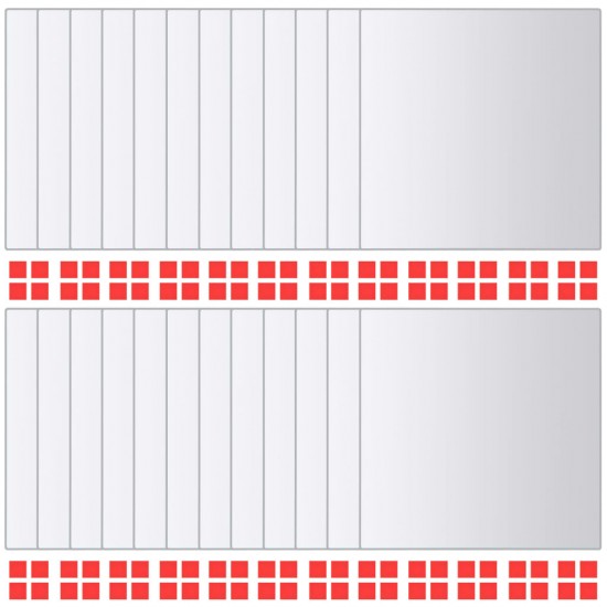 Veidrodinės plytelės, 48vnt., stiklas, kvadratinės (244462x2)