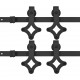 Stumdomų durų įrangos rinkiniai, 2vnt., juodi, 183cm, plienas