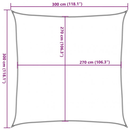 Uždanga nuo saulės, antracito spalvos, 3x3m, HDPE, 160g/m²