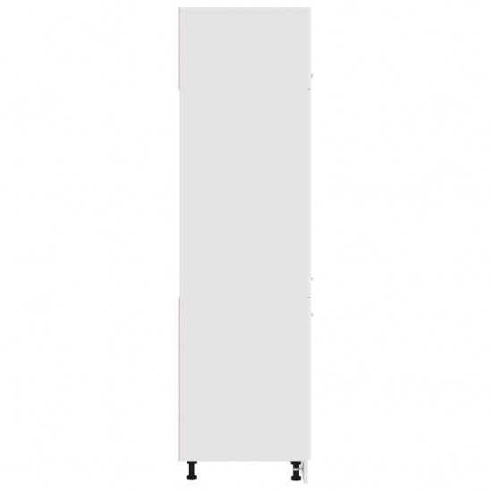 Šaldytuvo spintelė, baltos spalvos, 60x57x207cm, MDP, blizgi