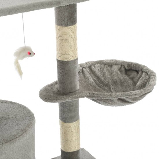 Draskyklė katėms su stovais iš sizalio, 138cm, pilka