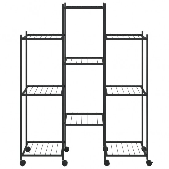 Stovas gėlėms su ratukais, juodas, 83x25x103,5cm, geležis