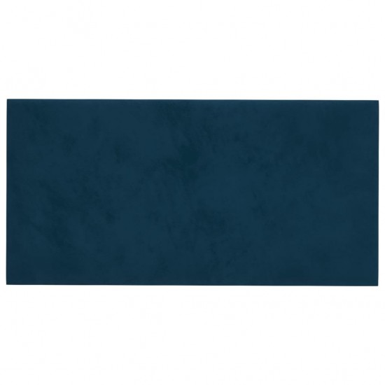 Sienų plokštės, 12vnt., mėlynos, 30x15cm, aksomas, 0,54m²