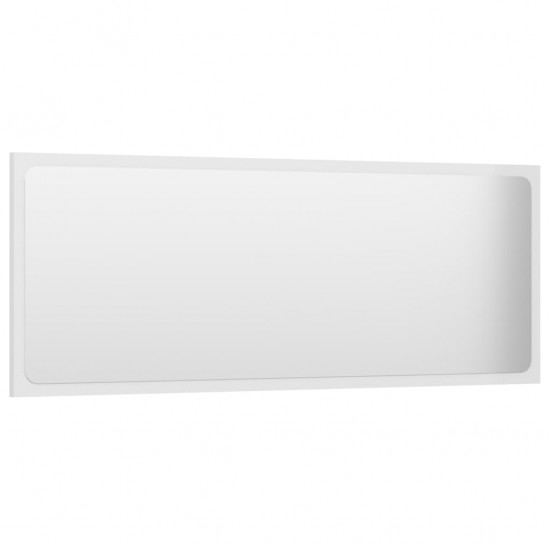 Vonios kambario veidrodis, baltas, 100x1,5x37cm, MDP, blizgus