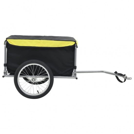 Krovininė priekaba dviračiui, juodos ir geltonos spalvos, 65 kg