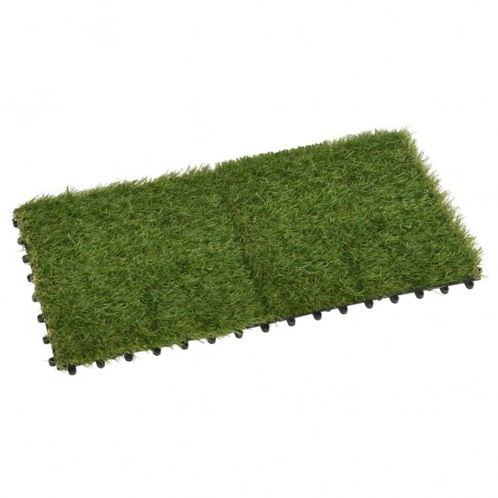 Dirbtinės žolės plytelės, 11vnt., žalios spalvos, 30x30cm