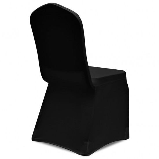Kėdžių užvalkalai, 12vnt., juodos spalvos, įtempiami (2x241198)