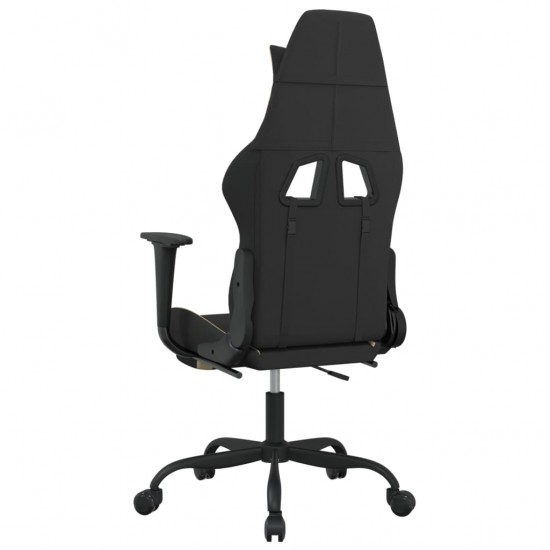 Žaidimų kėdė su pakoja, juodos ir kreminės spalvos, audinys