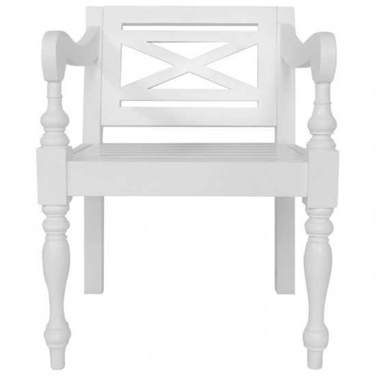 Batavia kėdės, 2 vnt., baltos, raudonmedžio masyvas