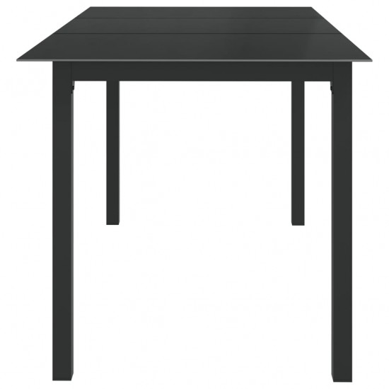 Sodo stalas, juodas, 150x90x74cm, aliuminis ir stiklas