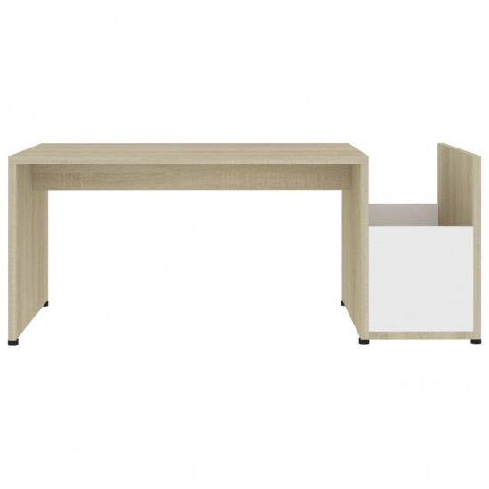 Kavos staliukas, baltos ir ąžuolo spalvos, 90x45x35cm, MDP