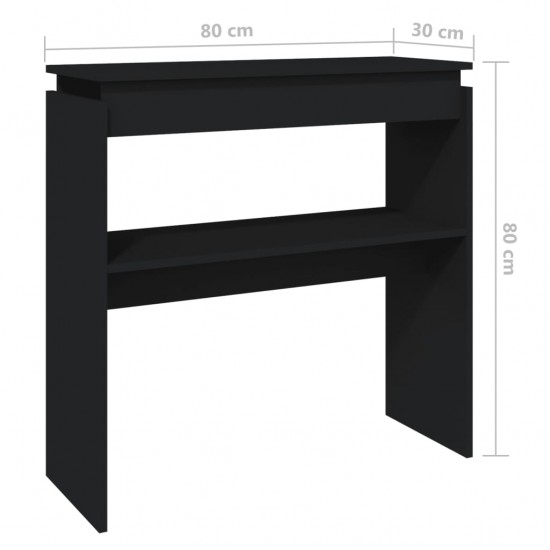 Konsolinis staliukas, juodos spalvos, 80x30x80cm, MDP