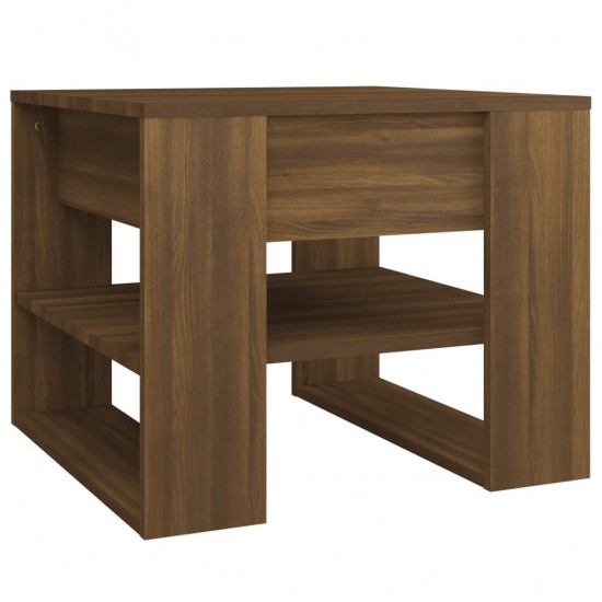 Kavos staliukas, rudas ąžuolo, 55,5x55x45cm, apdirbta mediena