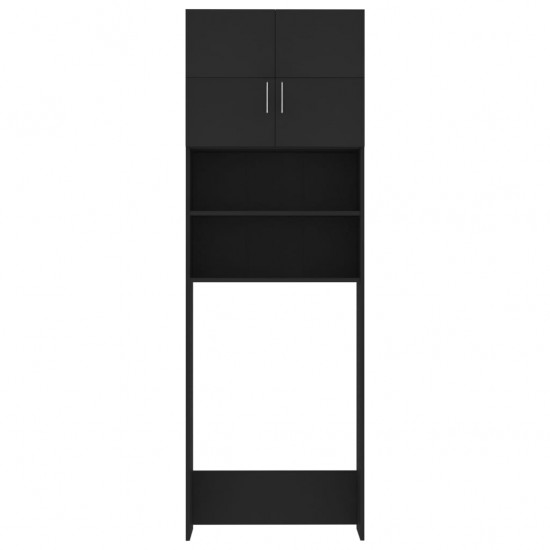 Skalbimo mašinos spintelė, juoda, 64x25,5x190cm, MDP