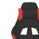Masažinė žaidimų kėdė su pakoja, juoda ir raudona, audinys