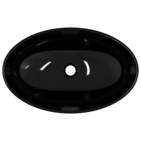 Praustuvas, juodos spalvos, 54,5x35x15,5cm, grūdintas stiklas