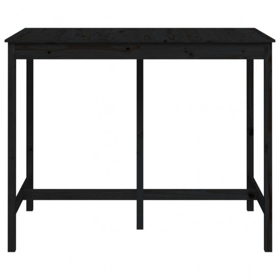 Baro stalas, juodas, 140x80x110cm, pušies medienos masyvas