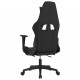 Masažinė žaidimų kėdė su pakoja, juoda ir balta, audinys
