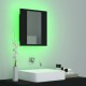Veidrodinė vonios spintelė su LED, juoda, 40x12x45cm, akrilas