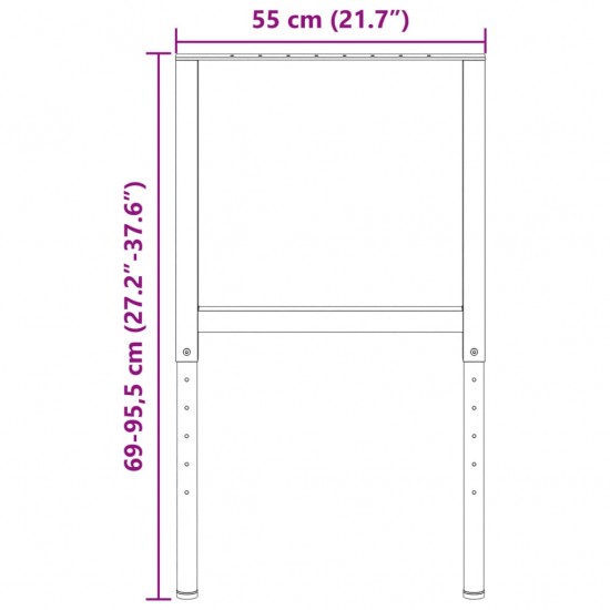 Darbastalio rėmai, 2vnt., juodi, 55x(69-95,5)cm, metalas