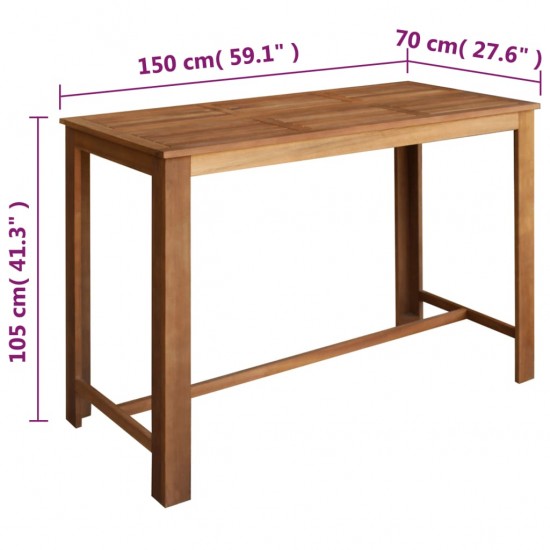 Baro stalo ir taburečių komplektas, 7d., akacijos mediena