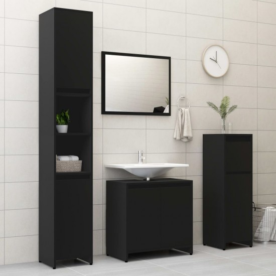 Vonios kambario spintelė, juodos spalvos, 60x33x61cm, MDP