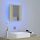 Veidrodinė vonios spintelė su LED, ąžuolo, 40x12x45cm, akrilas