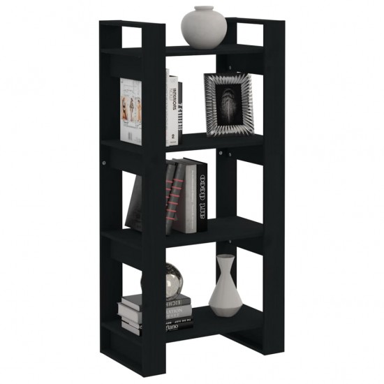 Spintelė knygoms/kambario pertvara, juoda, 60x35x125cm, mediena