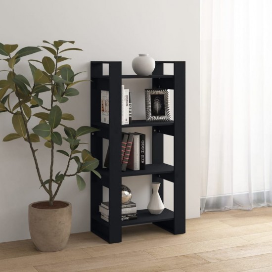 Spintelė knygoms/kambario pertvara, juoda, 60x35x125cm, mediena