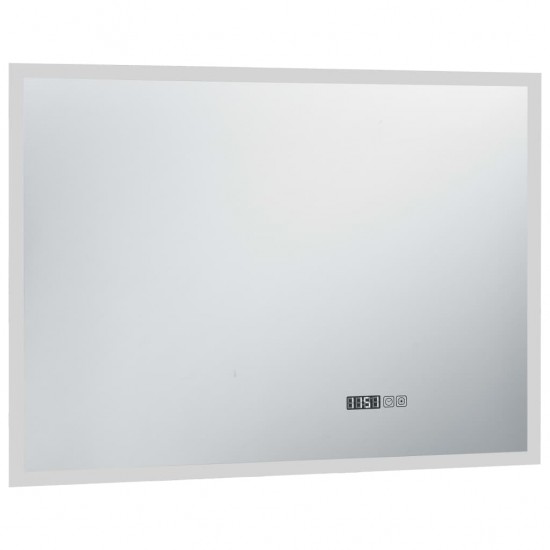 Vonios kambario LED veidrodis su jutikliu/laikrodžiu, 100x60cm