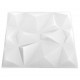 3D sienų plokštės, 48vnt., deimantų baltos, 50x50cm, 12m²