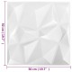 3D sienų plokštės, 48vnt., deimantų baltos, 50x50cm, 12m²