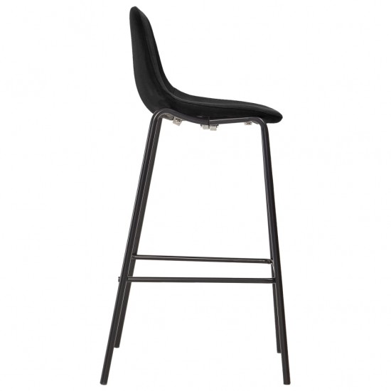 Baro kėdės, 4 vnt., juodos spalvos, audinys
