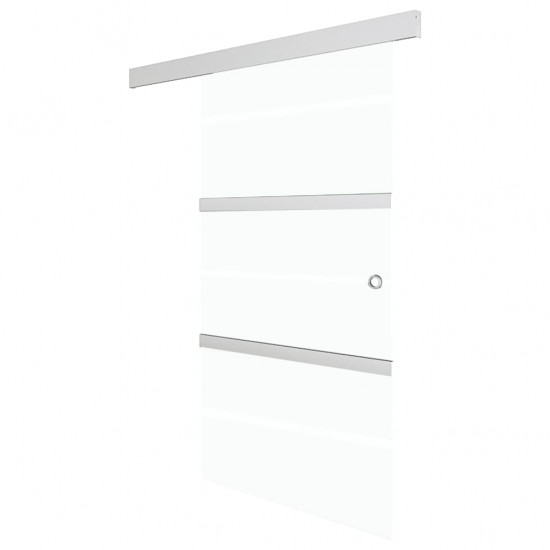 Stumdomos durys, sidabrinės, 102,5x205cm, aliuminis ir stiklas