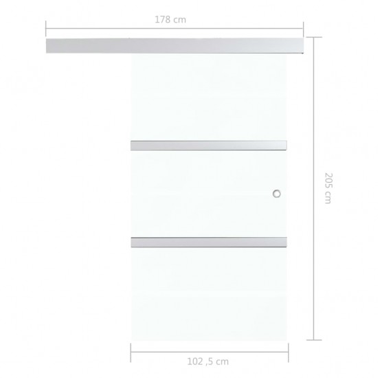 Stumdomos durys, sidabrinės, 102,5x205cm, aliuminis ir stiklas