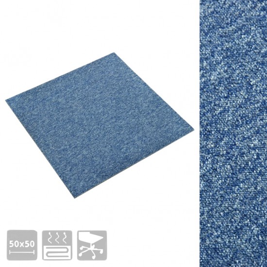 Kiliminės plytelės, 20vnt., mėlynos spalvos, 50x50cm, 5m²
