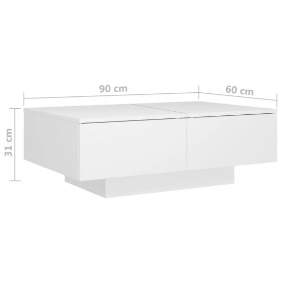 Kavos staliukas, baltos spalvos, 90x60x31cm, MDP